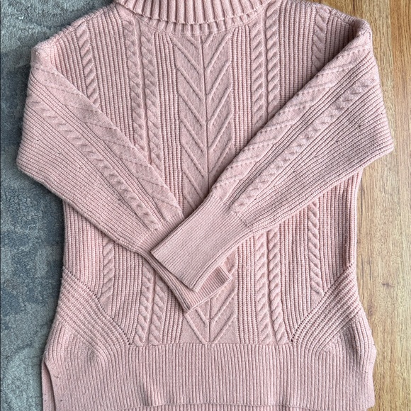Elie Tahari Blush Cable Knit Turtleneck Sweater - Picture 3 of 4